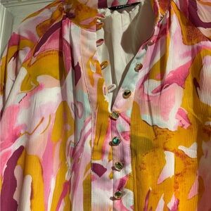 Colorful Women's Button-Up Blouse
